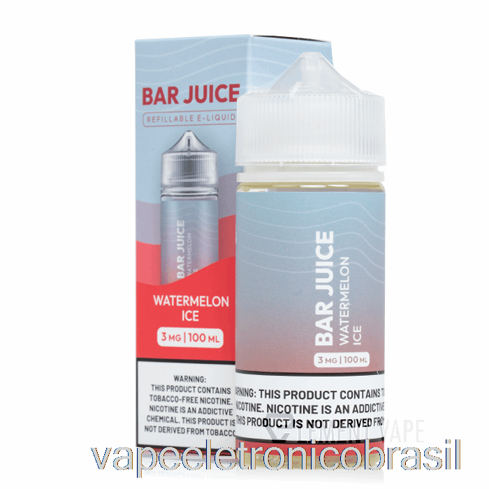 Vape Recarregável Melancia Gelo - Suco Em Barra - 100ml 0mg